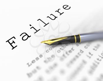 Failure Word Showing Unsuccessful Deficient Or Underachieving