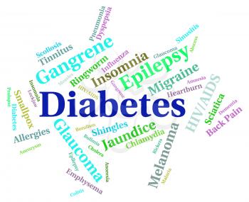 Diabetes Word Indicating Ill Health And Infections