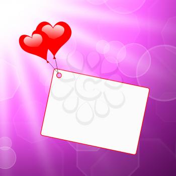 Heart Balloons On Note Meaning Passionate Letter Or Romantic Message