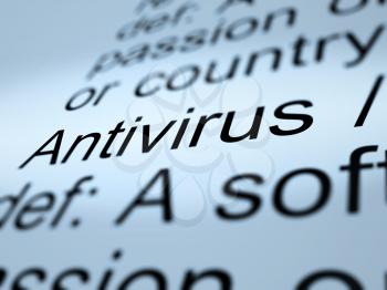 Antivirus Definition Closeup Shows Computer System Security