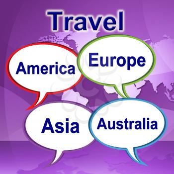 Travel Words Showing Explore Expedition And Tours