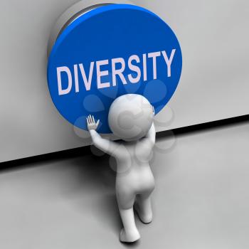 Diversity Button Meaning Variety Difference Or Multi-Cultural