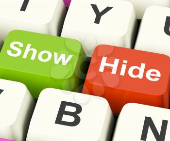Show Hide Keys Meaning On Display And Out Of Sight