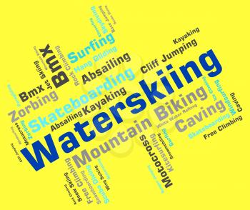 Waterskiing Word Meaning Wordcloud Text And Waterskiers 