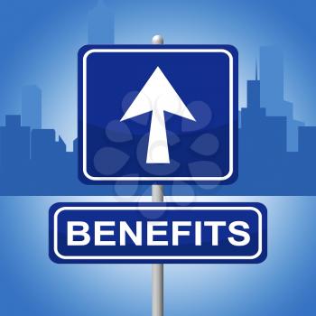 Benefits Sign Meaning Message Award And Arrow