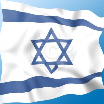 Flag Israel Showing Middle East And Jewish