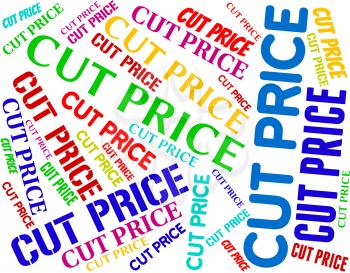 Cut Price Representing Lowering Lower And Words