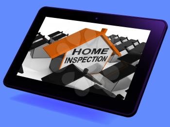 Home Inspection House Tablet Meaning Review And Scrutinize Property