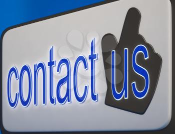 Contact Us Button Shows Help, Information And Guidance
