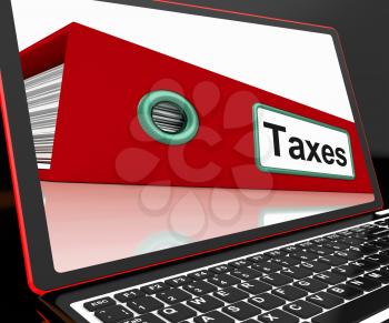 Taxes File On Laptop Shows Online Payment Or Taxes Report