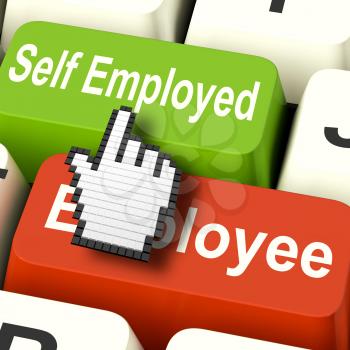 Self Employed Computer Meaning Choose Career Job Choice
