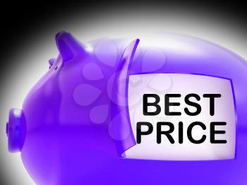 Best Price Piggy Bank Message Showing Great Savings