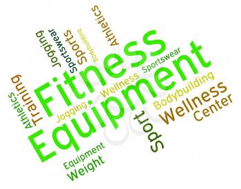 Fitness Equipment Showing Working Out And Wordcloud 