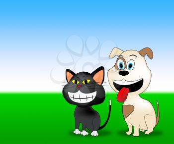 Happy Pets Representing Domestic Animals And Purebred