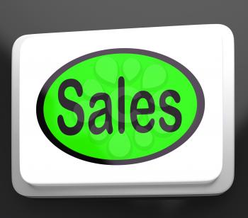 Sales Button Showing Promotions And Deals