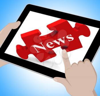 News Tablet Meaning Web Headlines Or Bulletin