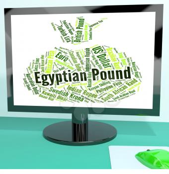 Egyptian Pound Showing Worldwide Trading And Word 