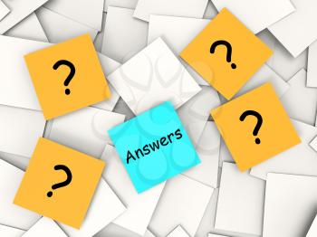 Questions Answers Post-It Notes Showing Asking And Finding Out
