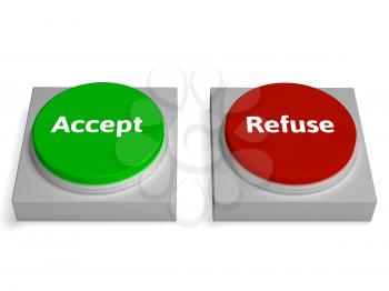 Accept Refuse Buttons Showing Accepted Or Refused