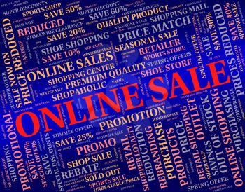 Online Sale Showing World Wide Web And Website