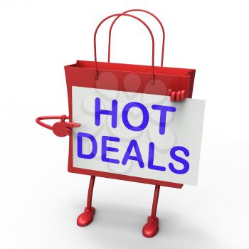 Hot Deals Bag Showing Discounts and Bargains