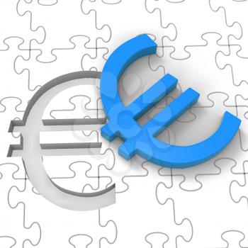Euro Puzzle Showing Europe Finances And Currency