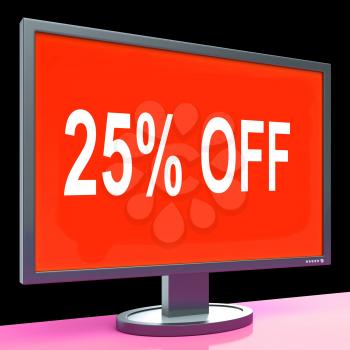 Twenty Five Percent Off Monitor Meaning Discount Or Sale Online
