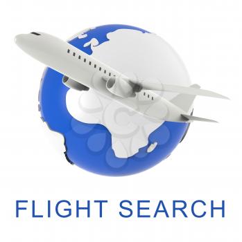 Flight Search Representing Gathering Data And Exploration 3d Rendering