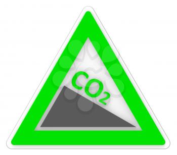 Warning Co2 Representing Greenhouse Effect And Emission