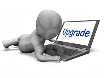 Upgrade Character Laptop Meaning Improving Upgrading Or Updating