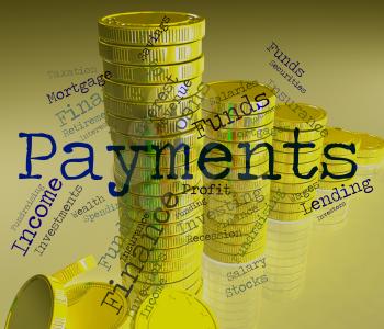 Payments Word Representing Amount Instalment And Settlement 