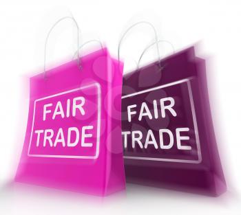 Fair Trade Shopping Bags Representing Equal Deals and Exchange