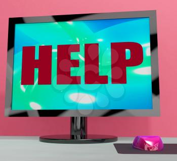 Help On Monitor Showing Helpline Helpdesk Or Support