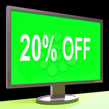 Twenty Percent Off Monitor Meaning Discount Or Sale Online