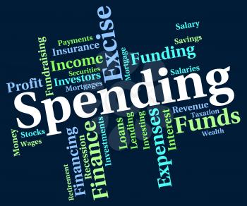 Spending Word Representing Shopping Text And Words 