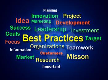Best Practices Brainstorm Showing Optimum Business Procedures