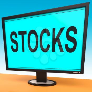 Stocks Screen Showing Shares And Stock Market