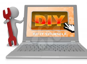 Diy Button Showing Do It Yourself 3d Rendering