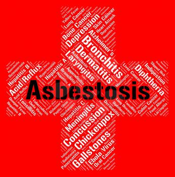 Asbestosis Word Showing Lung Cancer And Contagion