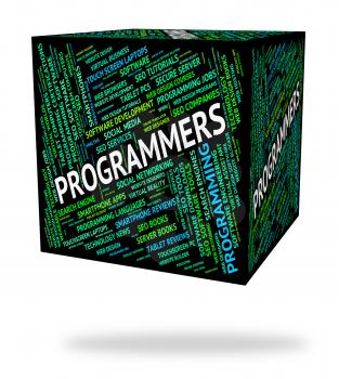 Programmers Cube Showing Programming Job And Software