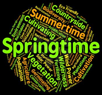Springtime Word Showing Season Seasons And Warmth
