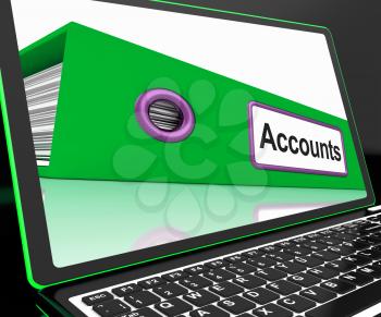 Accounts File On Laptop Shows Accounting And Financial Accounts