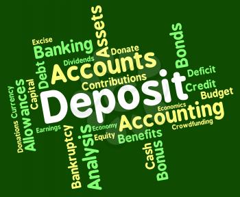 Deposit Word Showing Part Payment And Deposited 