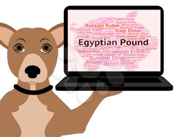 Egyptian Pound Showing Foreign Currency And Wordcloud