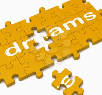 Dreams Puzzle Showing Inspiration, Goals And Wishes