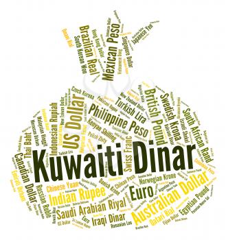 Kuwaiti Dinar Indicating Exchange Rate And Banknote 