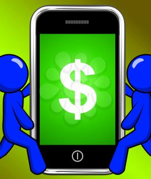 Dollar Sign On Phone Displaying $ Currency