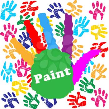 Kids Paint Indicating Color Colour And Multicolored
