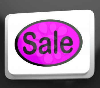 Sales Button Showing Promotions And Deals