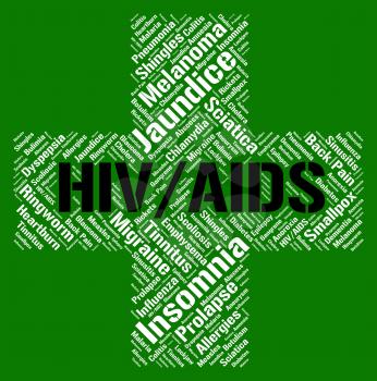 Hiv Aids Showing Human Immunodeficiency Virus And Human Immunodeficiency Virus